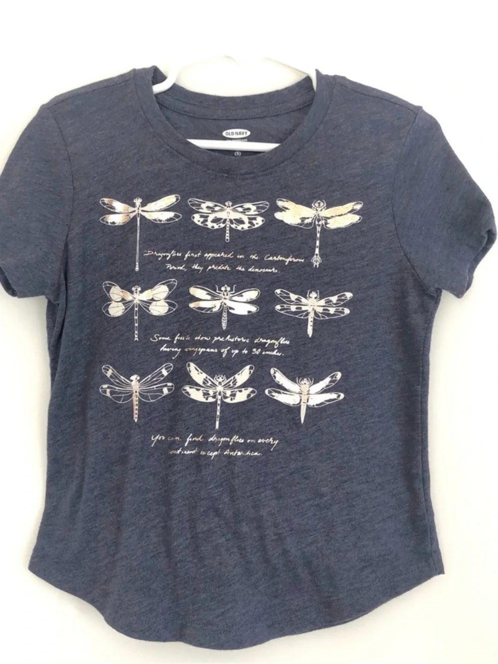 Girl’s Old Navy Navy Short-Sleeve Dragonfly Graphic Tee Size XS